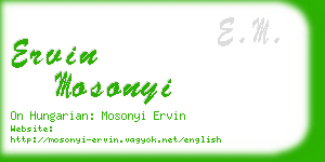 ervin mosonyi business card